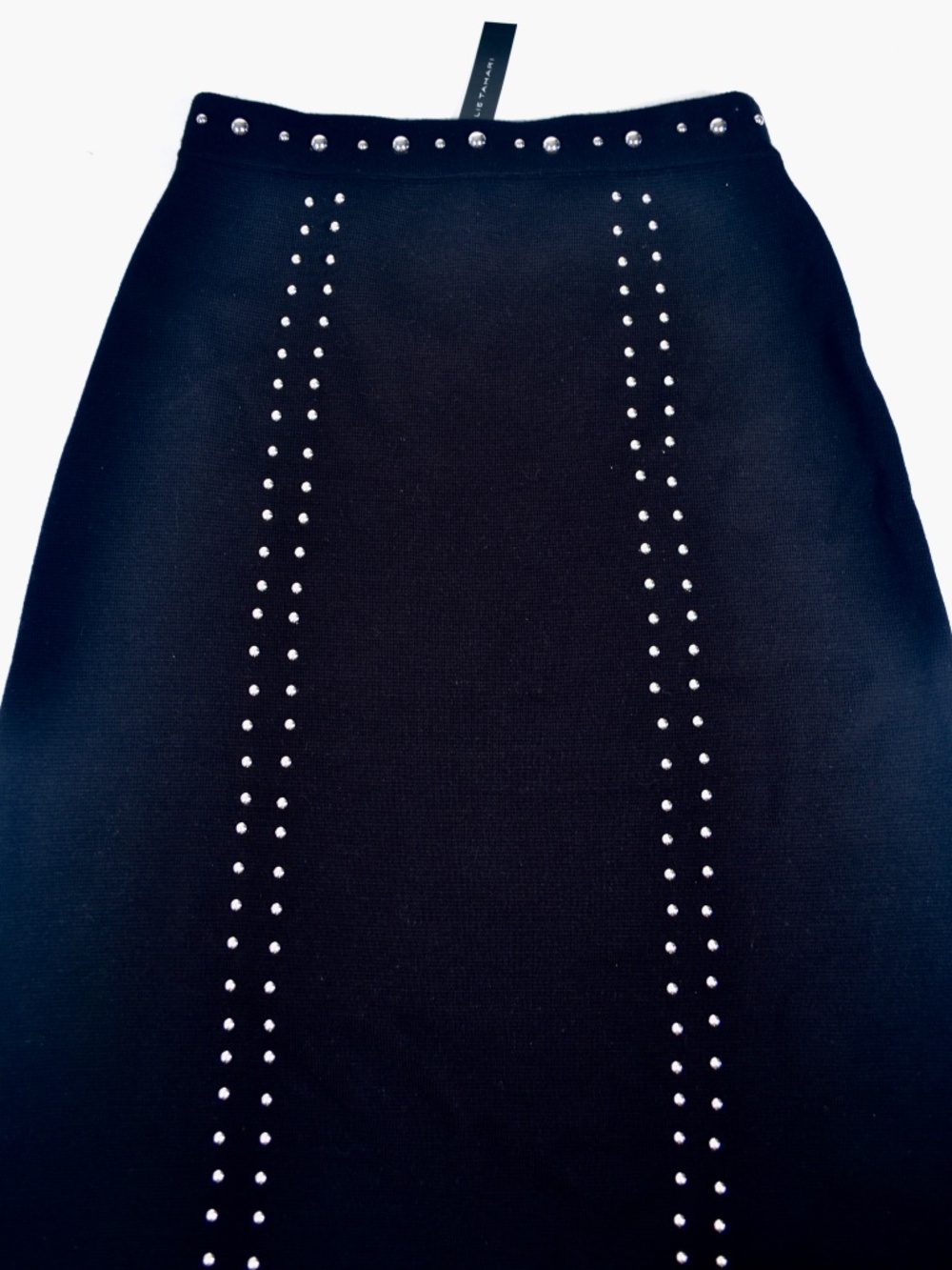 NWT ELIE TAHARI STUDDED KNIT MIDI SKIRT, MEDIUM - Picture 6 of 10